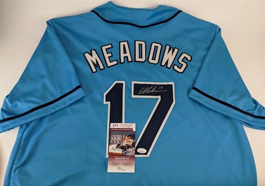 Austin Meadows Signed Tampa Bay Rays Jersey (JSA COA) 2019 All Star Outfielder