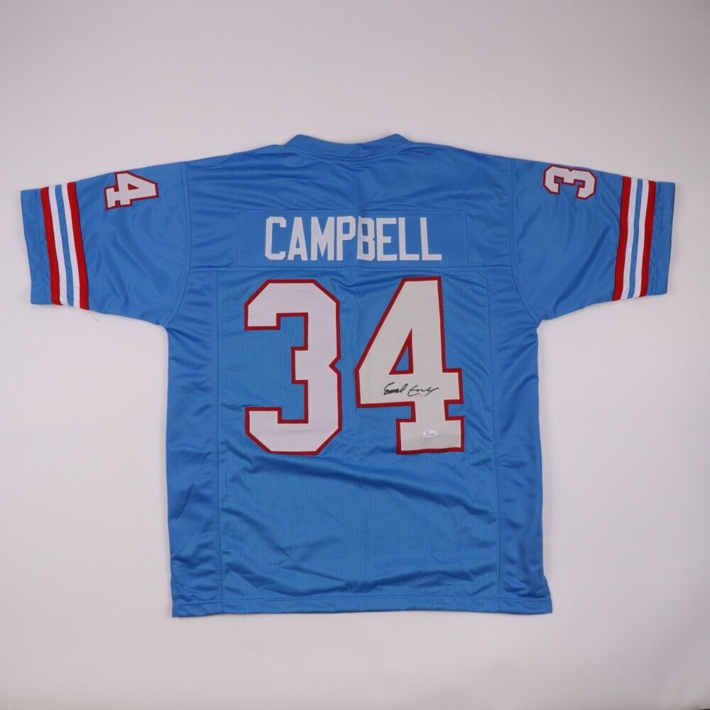 Earl Campbell Signed Houston Oilers Jersey (JSA COA) Hall of Fame Runn –