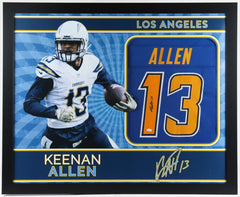 Keenan Allen Los Angeles Chargers Signed 35x43 Custom Framed Jersey (JSA Holo)