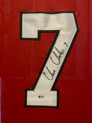 Chris Chelios Signed Chicago Blackhawks 36} x 39" Framed Jersey (Beckett COA)