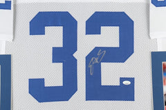 Edgerrin James Signed Indianapolis Colt 35x43 Framed Jersey (JSA) 4xPro Bowl R.B