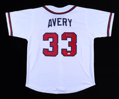 Steve Avery Signed Braves Jersey (JSA COA) #4 Starter w/Maddux, Smotlz,& Glavine