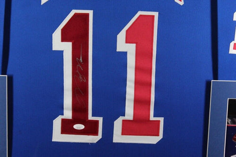Mark Messier Signed New York Rangers 35x43 Framed Jersey (JSA) Stanley Cup Champ
