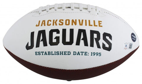 Fred Taylor Signed Jacksonville Jaguars Logo Football (Beckett) 1998 1st Rnd Pck
