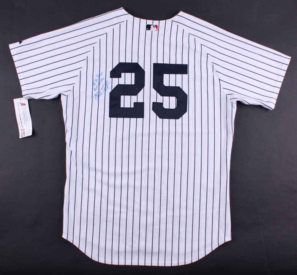 Mark Teixeira Signed Yankees Majestic Jersey Inscribed Best Wishes ( –