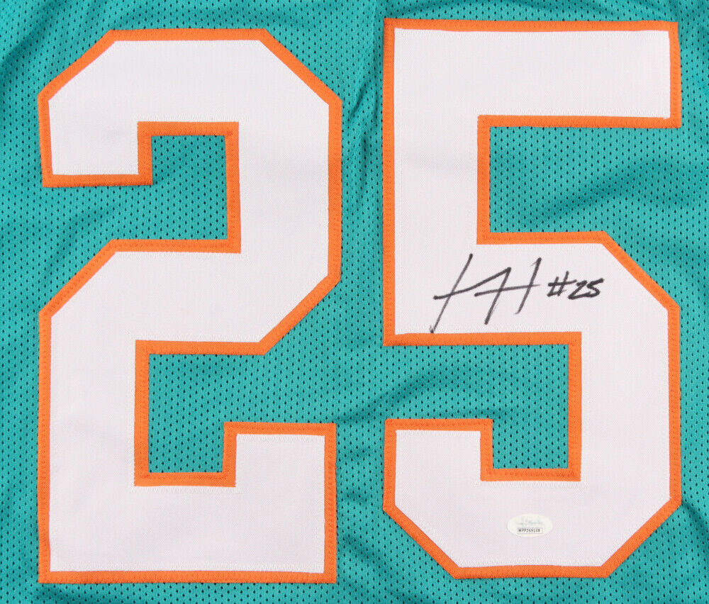 Framed Autographed/Signed Xavien Howard 33x42 Miami White Football