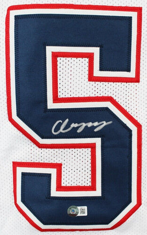 Christian Gonzalez Signed New England Patriots Jersey (Beckett) 2023 1st Rnd Pck