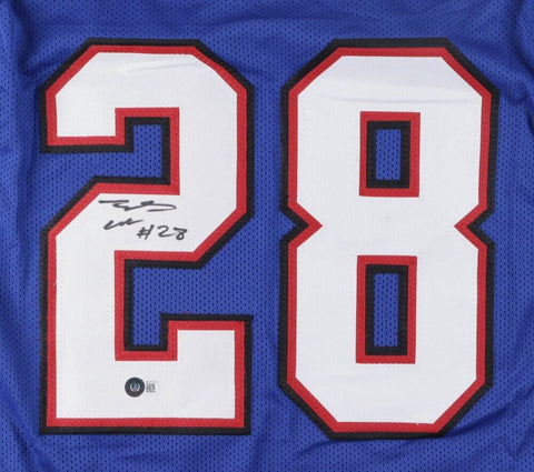 James Cook Signed Bills Pro Cut Style Jersey (Beckett) Buffalo 2022 2nd Rnd Pick