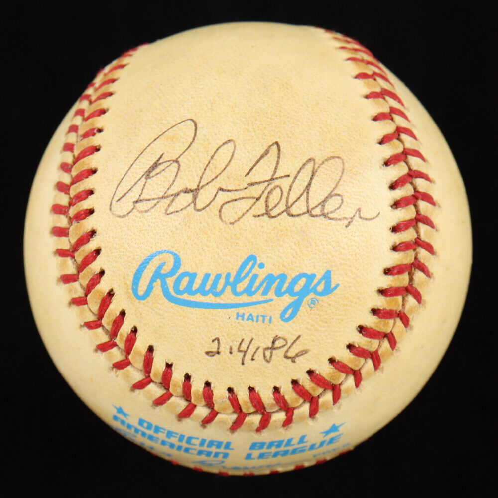 Bob Feller Signed OAL Baseball (PSA COA) Cleveland Indians 266 Wins / 2581 K's