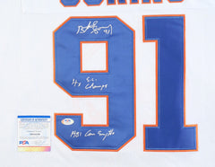 Butch Goring Signed NY Islanders Jersey 4x S.C Champs & 1981 Conn Smythe PSA COA