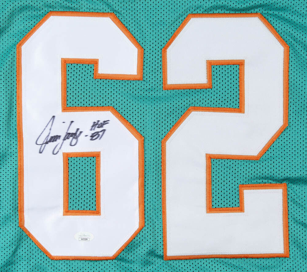 Jim Langer HOF 87 Autographed Miami Dolphins Jersey