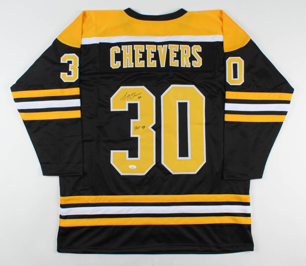 Gerry Cheevers Autographed/signed Jersey JSA COA Boston Bruins 