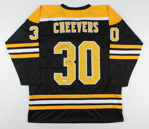 Adidas Boston Bruins No30 Gerry Cheevers Black Home Authentic Stanley Cup Final Bound Stitched NHL Jersey