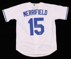 Whit Merrifield Signed Royals Jersey (Beckett) Kansas City's 2xAll Star 2nd Base