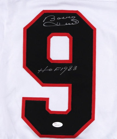 Bobby Hull Signed Chicago Blackhawks Jersey Inscribed "HOF 1983" (JSA COA)