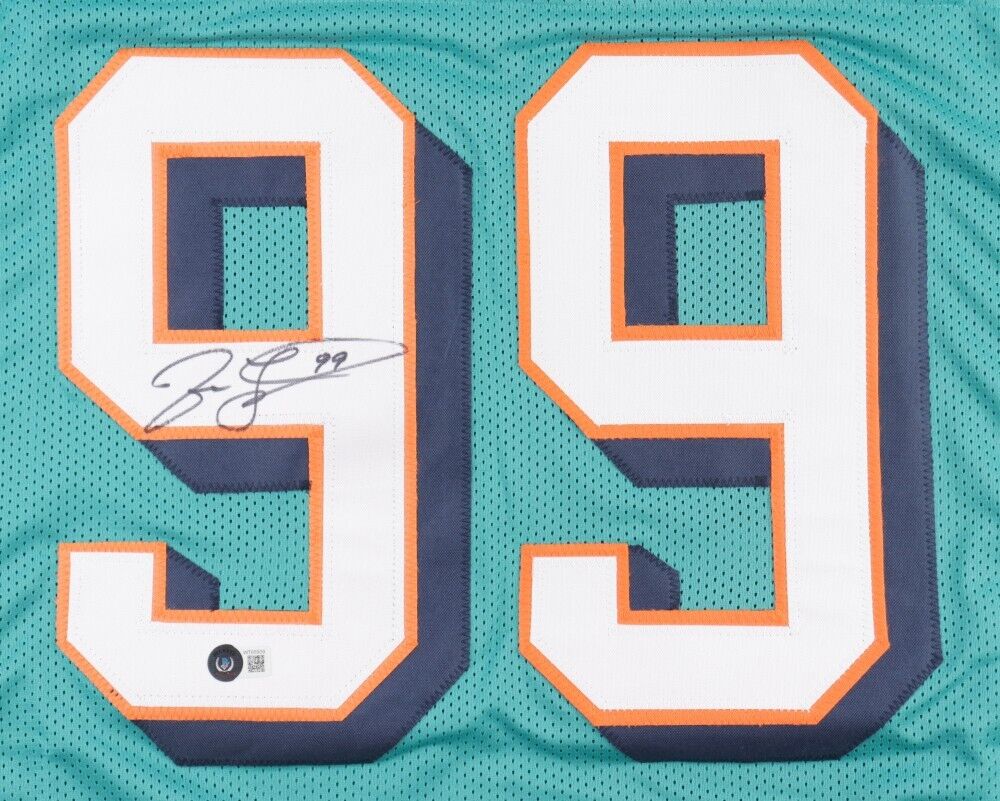 Jason Taylor Signed Miami Dolphins Jersey (Beckett) HOF Def. End Class –