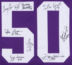 Minnesota Viking 50 Greatest Jersey Signed By (8) All Time Greats / See list JSA