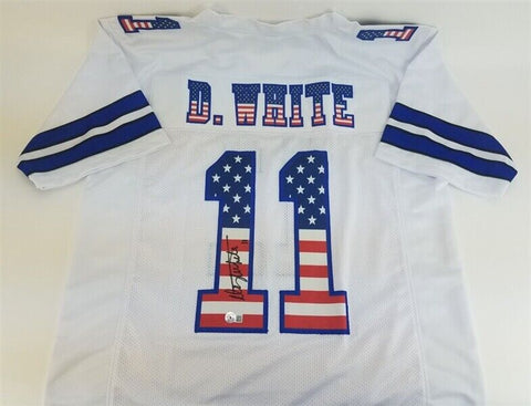 Danny White Signed Dallas Cowboy America's Team USA Flag Jersey (Beckett Holo)