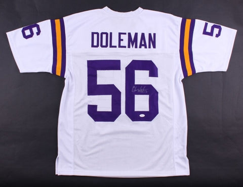 Chris Doleman Signed Vikings Jersey Inscribed "HOF 12" (JSA COA) 8xPro Bowl DE