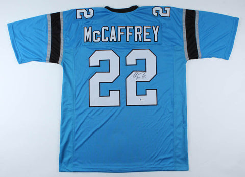 Christian McCaffrey Signed Carolina Panthers Jersey (Beckett COA) 2017 1st Rd Pk