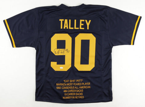 Darryl Talley Signed West Virginia Mountaineers Career Highlite Jersey (JSA COA)