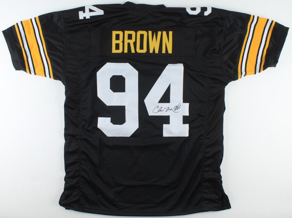 Chad Brown Signed Pittsburgh Steelers Jersey (TSE Hologram) 3×Pro Bowl Linebackr