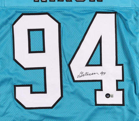 Daviyon Nixon Signed Panthers Jersey (Beckett Holo) Carolina 2021 Draft Pk Iowa