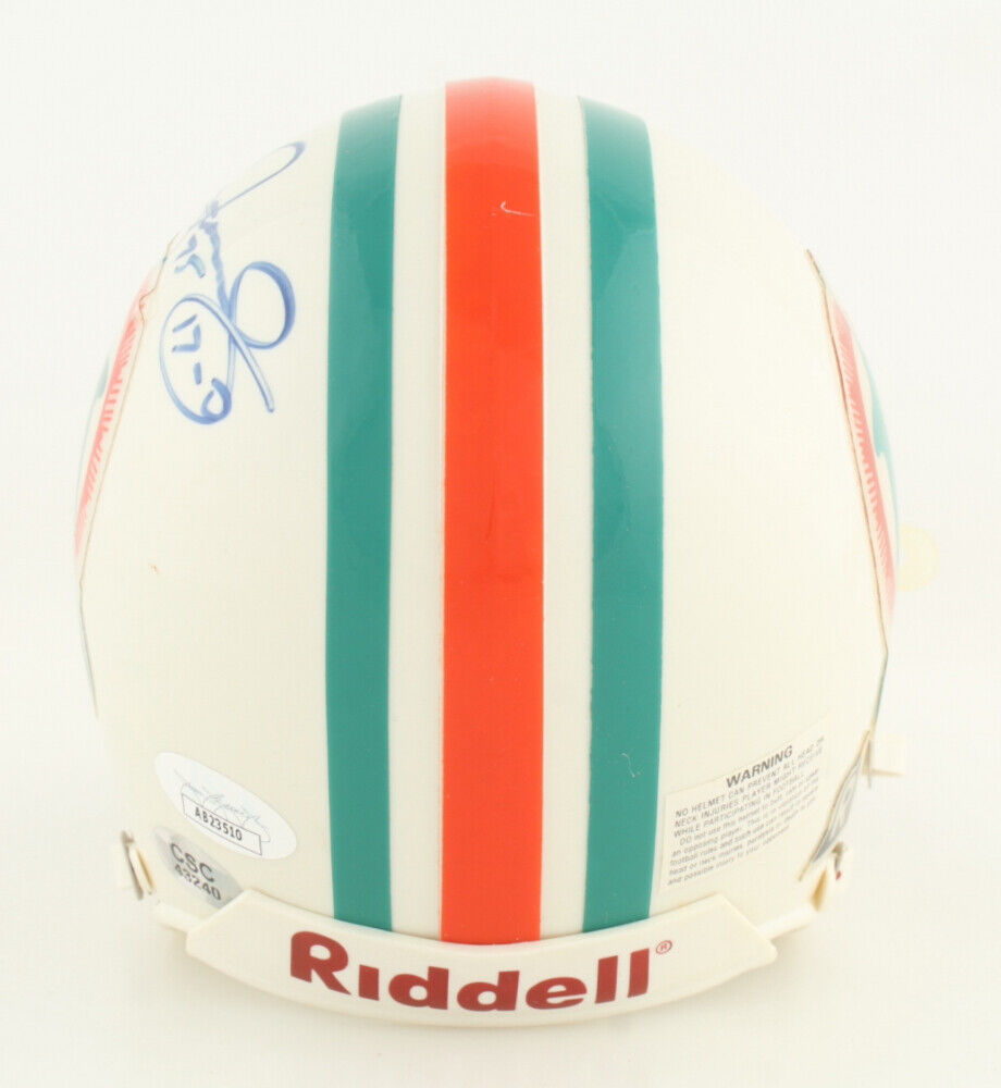 Mercury Morris Signed Miami Dolphins Mini Helmet Inscribed "17-0" (JSA COA) RB