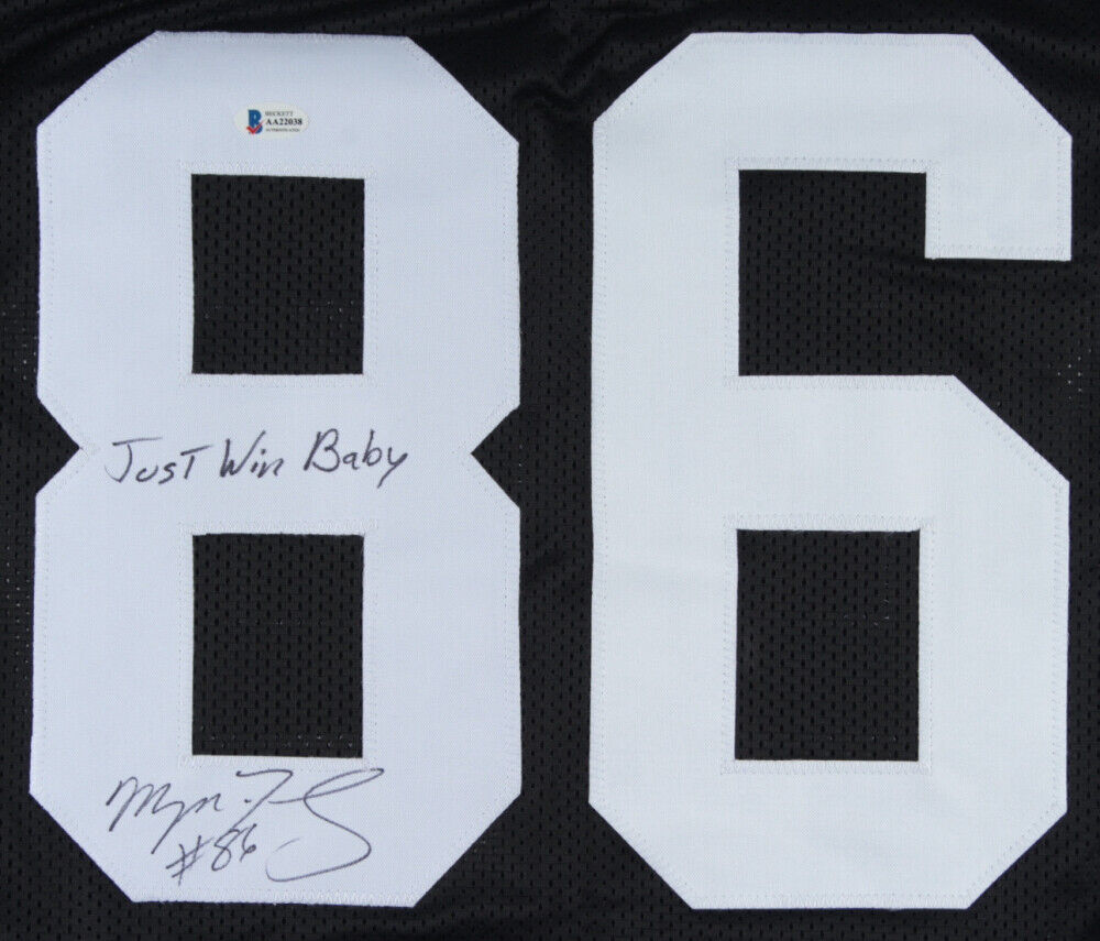 Mervyn Fernandez Signed Raiders Jersey Inscribed Just Win Baby (Beckett COA)