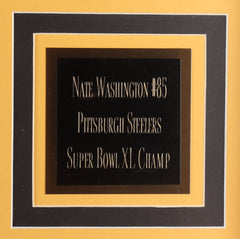 Nate Washington Signed "34 x 41" Framed Pittsburgh Steelers Jersey (Beckett LOA)