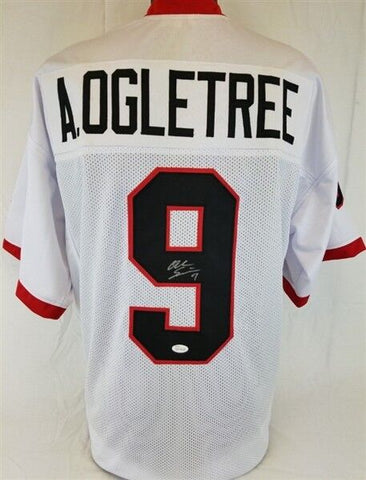 Alec Ogletree Signed Georgia Bulldogs White Jersey (JSA Witness COA) N Y Jets LB