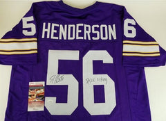 E. J. Henderson Signed Minnesota Vikings Jersey (JSA  COA) 2010 Pro Bowl L.B.