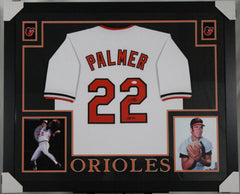 Jim Palmer "HOF 1990" Signed Orioles Custm Jersey Framed 35x43 Display (JSA COA)