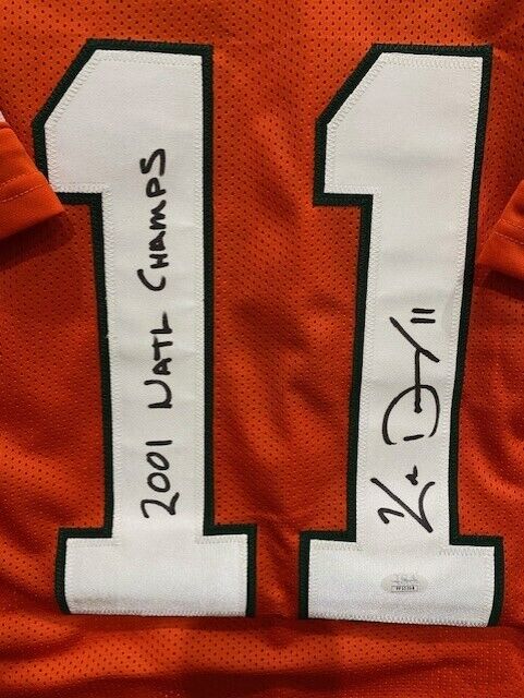 Ken Dorsey Signed Miami Hurricanes Jersey Inscribed "2001 Natl. Champs" (JSA) QB