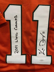 Ken Dorsey Signed Miami Hurricanes Jersey Inscribed "2001 Natl. Champs" (JSA) QB