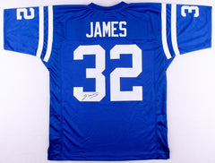 Edgerrin James Signed Indianapolis Colts Jersey (JSA COA)#4 Overall Pk 1999 Drft