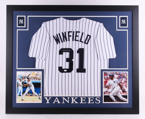 Dave Winfield Signed Yankees 35x43 Custom Framed Jersey (JSA) 12× All-Star