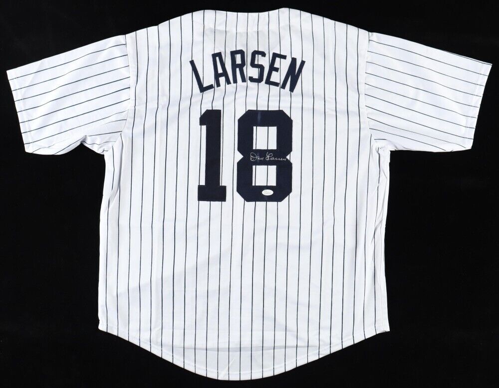 Don Larsen Signed Yankees Jersey (JSA COA) Pitched Perfect Game 56 World Series