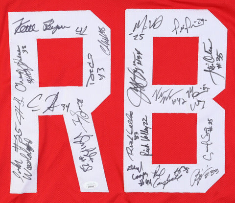 "Running Backs of The Shoe" Signed by 23 Ohio State Buckeyes Jersey (JSA)