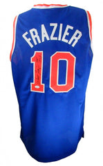 Walt Frazier Signed New York Knicks Blue Jersey Inscribed "HOF 1987" (JSA COA)