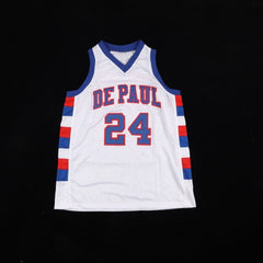 Mark Aguirre Signed DePaul Blue Demons Jersey (PSA COA) 2xNBA Champion Pistons