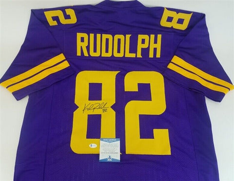 Kyle Rudolph Signed Vikings Color Rush Jersey (Beckett COA) Minnesota All Pro TE