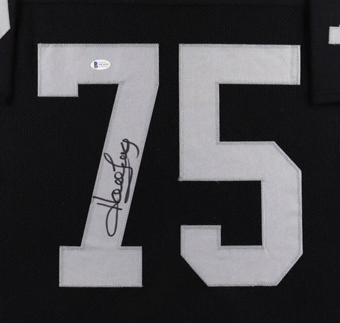 Howie Long Signed Oakland Raiders 35x43 Custom Framed Jersey (Beckett COA)
