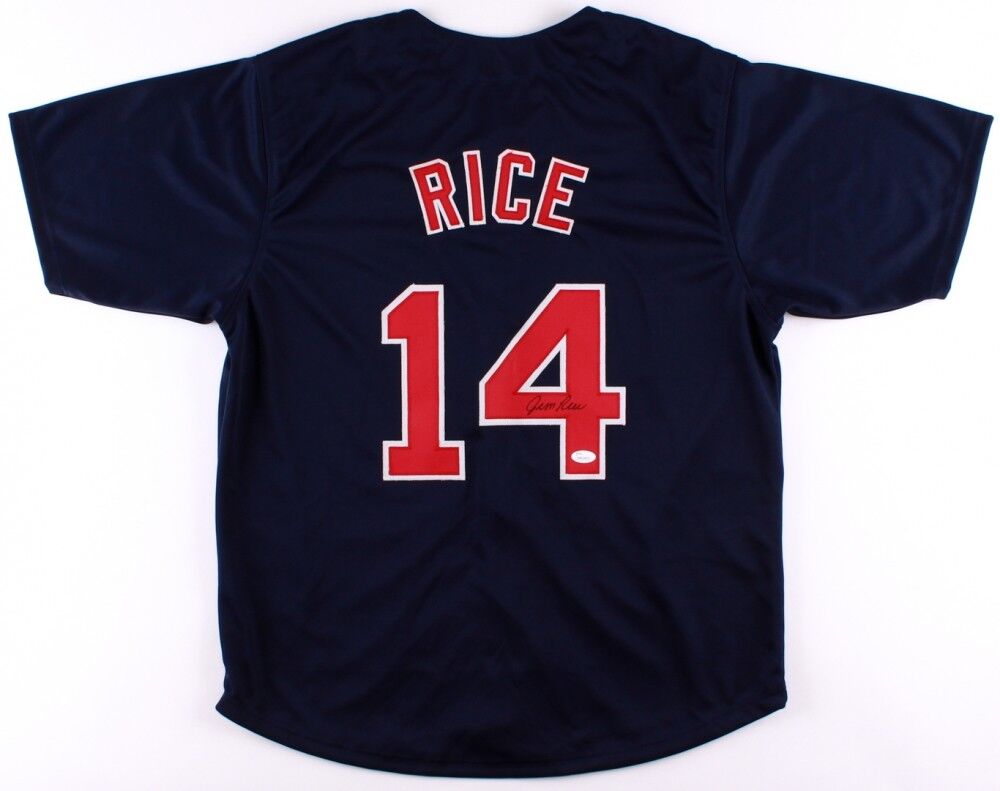  Jim Rice Autographed White Red Sox Jersey