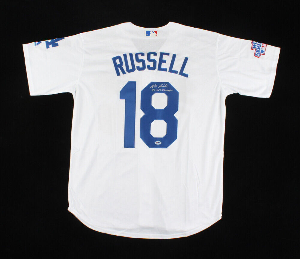 Bill Russell Signed Los Angeles Dodgers Jersey (PSA COA) 1981 World Se –