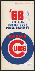 Ron Santo Signed 1968 Chicago Cubs Mid-Season Official Roster Book (JSA COA) HOF