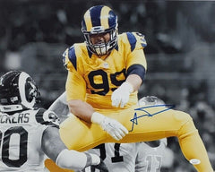 Aaron Donald Signed Los Angeles Rams 16x20 Photo (JSA COA)  Super Bowl LVI Champ