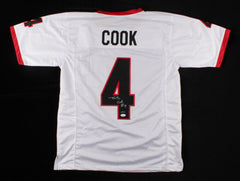 James Cook Signed Georgia Jersey (JSA COA & Cook Hologram)  2021 BullDogs RB