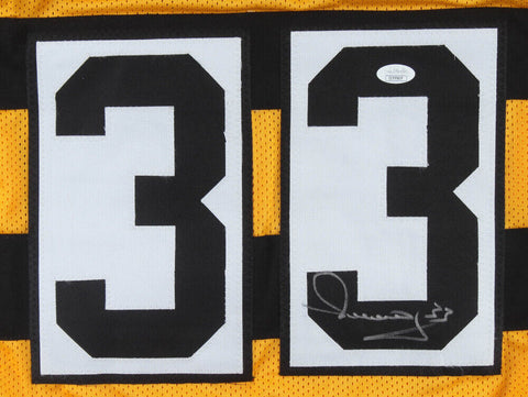 Merril Hoge Signed Steelers Bumble Bee Jersey (JSA COA)  Pittsburgh RB 1987-1994