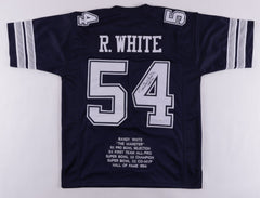 Randy White Signed Career Highlight Stat Jersey Inscribed "H.O.F. 94" (JSA COA)